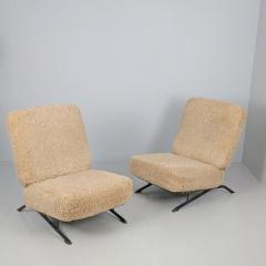 Ilmari Tapiovaara Pair of Commissioned Ilmari Tapiovaara Lounge Chairs Sheepskin Merivaara 1950s - 4524960