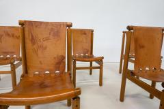 Ilmari Tapiovaara Set of 6 Leather Dining Chairs by Ilmari Tapiovaara - 3015463