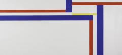 Ilya Bolotowsky WHITE HORIZONTAL WITH BLUE RED AND YELLOW 1973 - 3349235