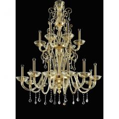 Imperial Gold Curls Murano Glass Venetian Chandelier - 4578959