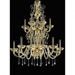 Imperial Gold Curls Murano Glass Venetian Chandelier - 4592247