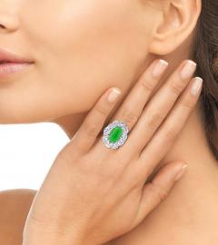 Imperial Jadeite Jade and Diamond Ring - 1107279