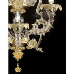 Imperial Luxury Ca Rezzonico With Gold Flowers and Leaves Murano Glass - 4592209