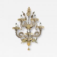 Imperial Luxury Ca Rezzonico With Gold Flowers and Leaves Murano Glass - 4592725