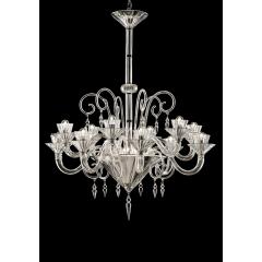Imperial Trasparent and Gold Rigadin Murano Glass Chandelier - 4566912