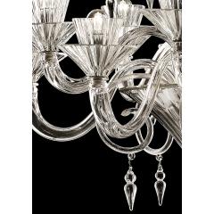 Imperial Trasparent and Gold Rigadin Murano Glass Chandelier - 4566913