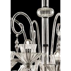 Imperial Trasparent and Gold Rigadin Murano Glass Chandelier - 4566915