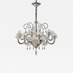 Imperial Trasparent and Gold Rigadin Murano Glass Chandelier - 4567524