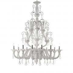 Imperial Venetian White Ca Rezzonico With Curls Murano Glass Chandelier - 4578979