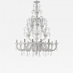 Imperial Venetian White Ca Rezzonico With Curls Murano Glass Chandelier - 4579203