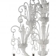 Imperial Venetian White Ca Rezzonico With Curls Murano Glass Chandelier  - 4592221
