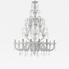 Imperial Venetian White Ca Rezzonico With Curls Murano Glass Chandelier  - 4592721