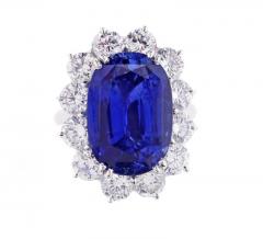 Important 17 Carat GIA Cert Ceylon Sapphire Diamond Ring - 442180