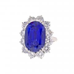 Important 17 Carat GIA Cert Ceylon Sapphire Diamond Ring - 444674