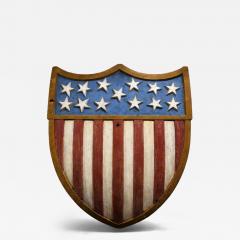 Important 1812 Carved Wood Battleship Shield  - 4512033