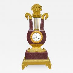 Important Charles X Imperial Porphyry Lyre Clock - 295915