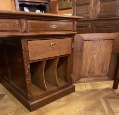 Important French Pedestal Desk From The 19th Century In Oak - 2305113