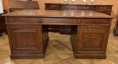 Important French Pedestal Desk From The 19th Century In Oak - 2305121