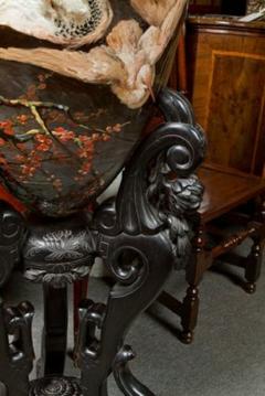 Important Glazed Ceramic Majolica Wear Vase on Stand - 525012