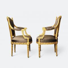 Important Set of Four 18th Century Louis XVI Giltwood Chairs with Stamp - 2045298