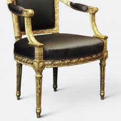 Important Set of Four 18th Century Louis XVI Giltwood Chairs with Stamp - 2045316