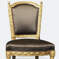 Important Set of Four 18th Century Louis XVI Giltwood Chairs with Stamp - 2045317