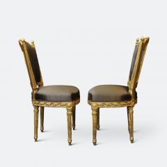 Important Set of Four 18th Century Louis XVI Giltwood Chairs with Stamp - 2045328