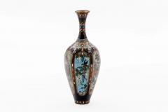 Important Set of Three Meiji Japanese Cloisonn Enamel Vases Signed by Ota - 4556703