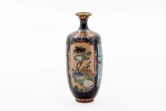 Important Set of Three Meiji Japanese Cloisonn Enamel Vases Signed by Ota - 4556708