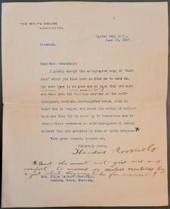 Important Teddy Roosevelt Letter from White House June 1907 - 2382574