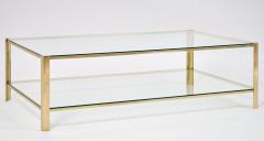 Important Two Tier Rectangular Bronze Coffee Table France 1970s - 4576869