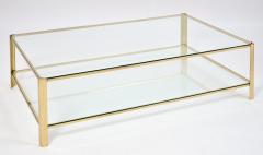 Important Two Tier Rectangular Bronze Coffee Table France 1970s - 4576871
