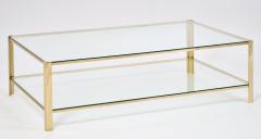 Important Two Tier Rectangular Bronze Coffee Table France 1970s - 4576876