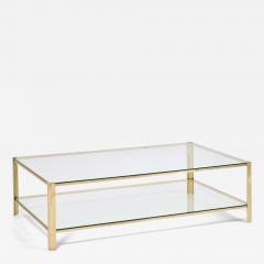 Important Two Tier Rectangular Bronze Coffee Table France 1970s - 4578574