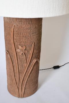 Important cylinder ceramic stoneware lamp 1950s  - 4684543
