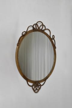 Important oval trimmings and pompoms mirror XIXth c  - 4684534