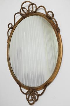 Important oval trimmings and pompoms mirror XIXth c  - 4684535