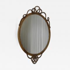 Important oval trimmings and pompoms mirror XIXth c  - 4689461