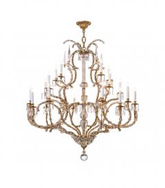 Imposing Gilt iron Crystal Basket form 25 light Chandelier - 4695849