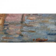 Impressionist Seascape Oil Painting W Boats by D ndar - 4190580