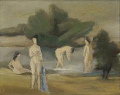 Impressionist Style Painting of Nude Bathers - 4243304