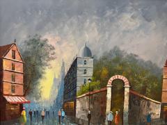 Impressionistic Oil on Canvas Painting of a Street Scene in France by Mary Botto - 3654012