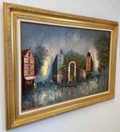 Impressionistic Oil on Canvas Painting of a Street Scene in France by Mary Botto - 3654013