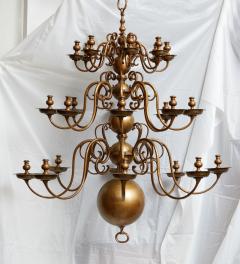 Impressive 18th Century Three Tier Brass Chandelier - 3669138