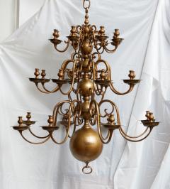 Impressive 18th Century Three Tier Brass Chandelier - 3669139