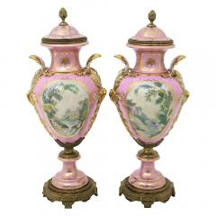 Impressive 19th Century French S vres Style Ormolu Mounted Porcelain Covered Urn - 4552312