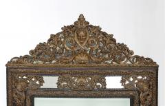 Impressive Baroque Style Brass Embossed Beveled Wall Mirror - 1341106