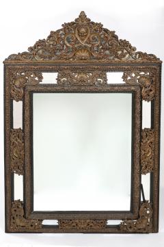 Impressive Baroque Style Brass Embossed Beveled Wall Mirror - 1341115