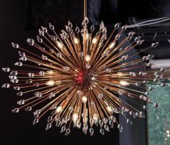 Impressive Brass Sputnik Chandelier with Murano Glass Teardrops - 547757