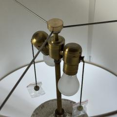 Impressive Crackled Cream and Gilt Glazed Ceramic Lamp with Custom Linen Shade - 4341622